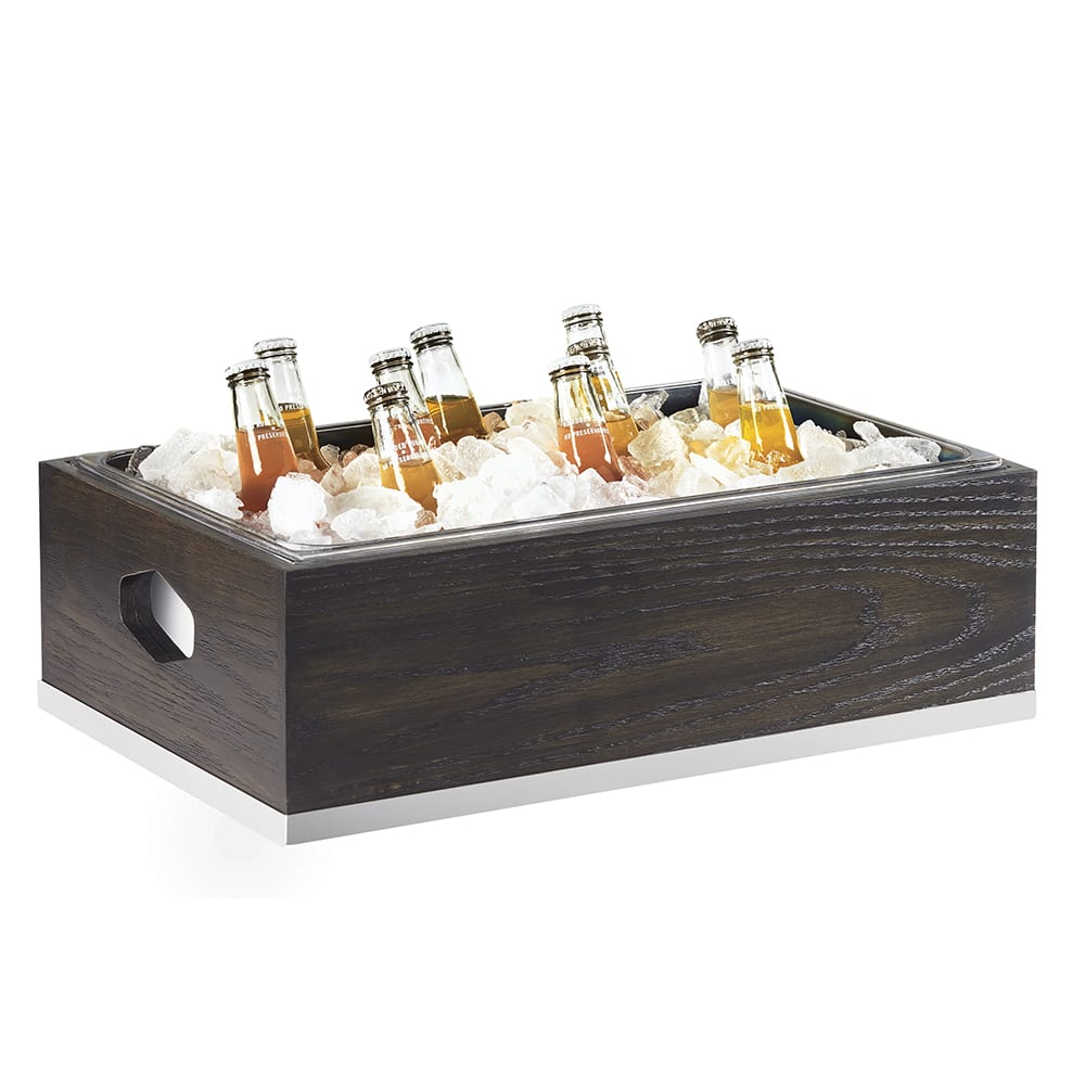Cal-Mil 3800-12-87 Rectangular Ice Housing -21 1/4"L x 13 1/4"W x 7"H, Oak Wood, Gray