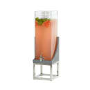 Cal-Mil 3804-3-83 3 gal Beverage Dispenser w/ Ice Tube - Plastic Container, Gray Oak/Silver Base thumbnail 2