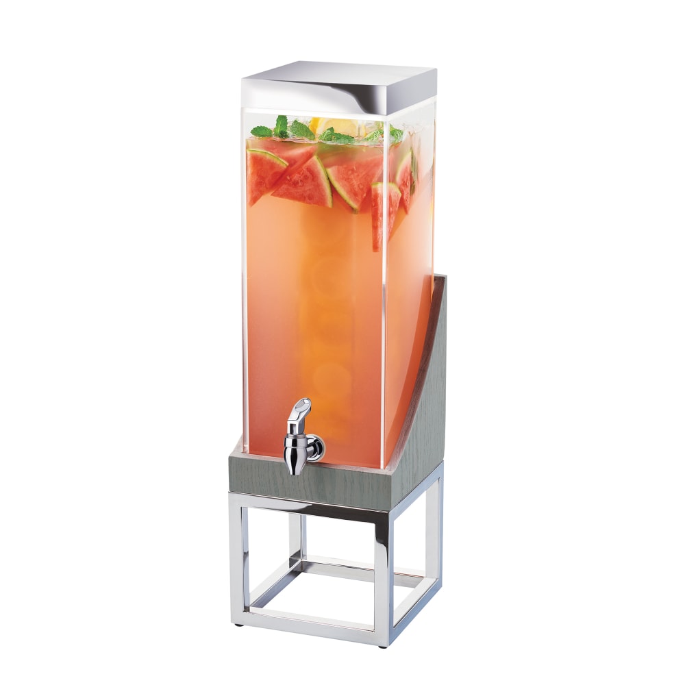 Cal-Mil 3804-3INF-83 3 gal Beverage Dispenser w/ Infuser - Plastic Container, Gray Oak/Silver Base