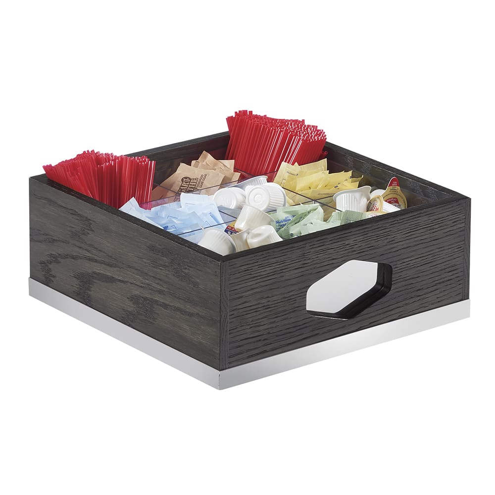 Cal-Mil 3809-87 Condiment Organizer w/ (9) Bins, 12" x 12" x 6", Dark Gray