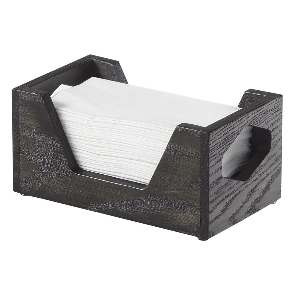 Cal-Mil 3810-87 Napkin Holder for 4" x 8" Napkins - Oak, Dark Gray