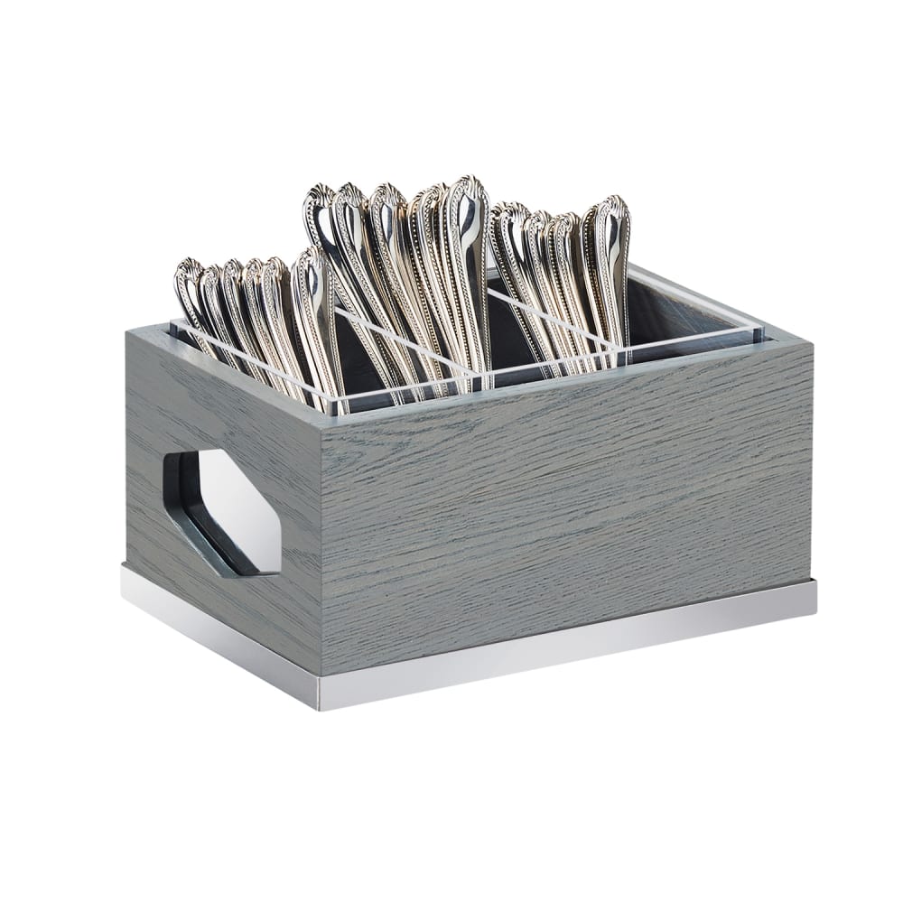 Cal-Mil 3811-83 Rectangular Silverware Caddie w/ (3) Sections, Ash