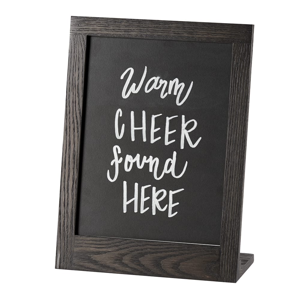 Cal-Mil 3818-811-87 Chalkboard Sign - 10 3/10" W x 13 3/4"H, Oak Frame, Dark Gray