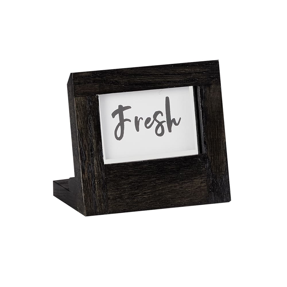 Cal-Mil 3825-23-87 Tabletop Menu Card Holder - 2" x 3 1/2", Oak, Dark Gray
