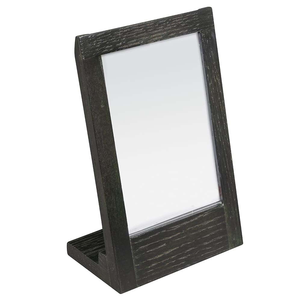 Cal-Mil 3825-46-87 Tabletop Menu Card Holder - 4" x 6", Oak, Dark Gray