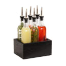 Cal-Mil 3829-87 Rectangular Condiment Caddy - 7 1/4" x 5 1/4" x 11"H, Wood, Cinderwood thumbnail 2