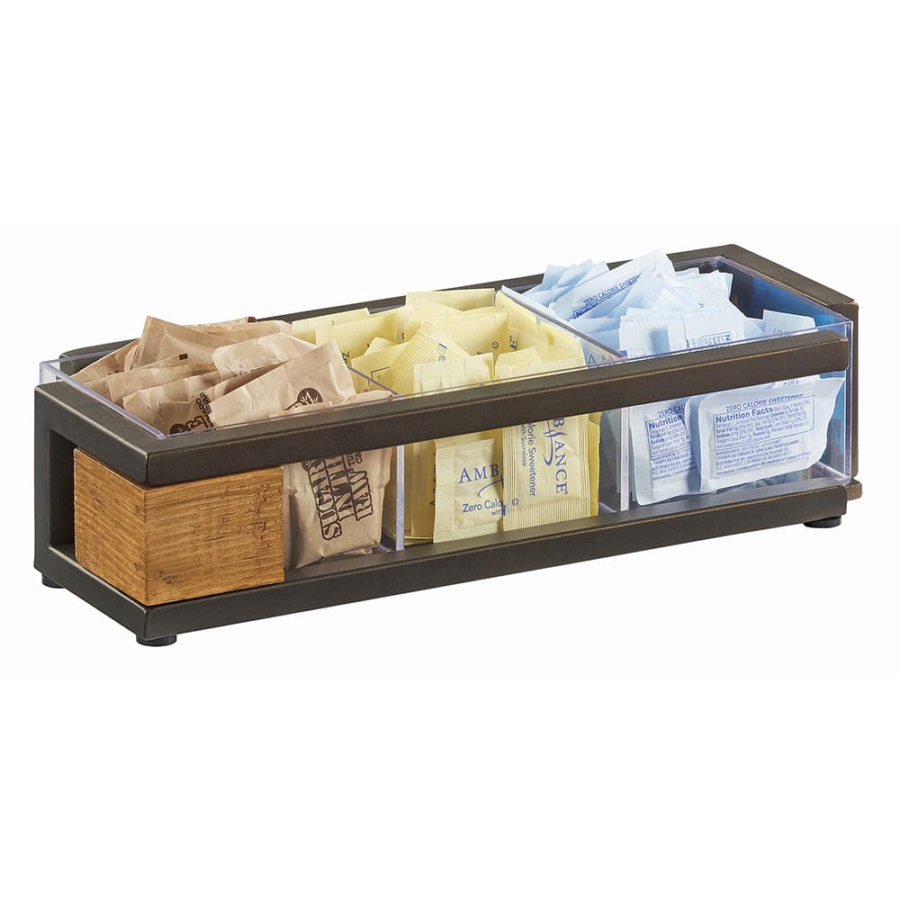 Cal-Mil 3926-84 Condiment Organizer w/ (3) Bins - Brown