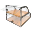 Cal-Mil 3931-S-84 2 Tier Pastry Display Case w/ Wood Trays - Plastic Case, Bronze Frame thumbnail 4