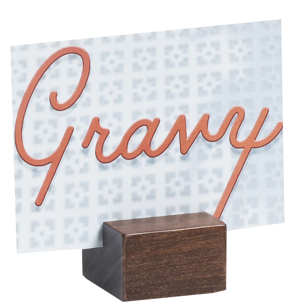 Cal-Mil 4012-78 Tabletop Menu Card Holder - 1 3/4"W x 1 1/8"H, Walnut