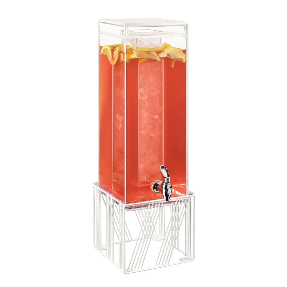 Cal-Mil 4102-3-15 3 gal Beverage Dispenser w/ Ice Chamber - Plastic Container, White Wire Base