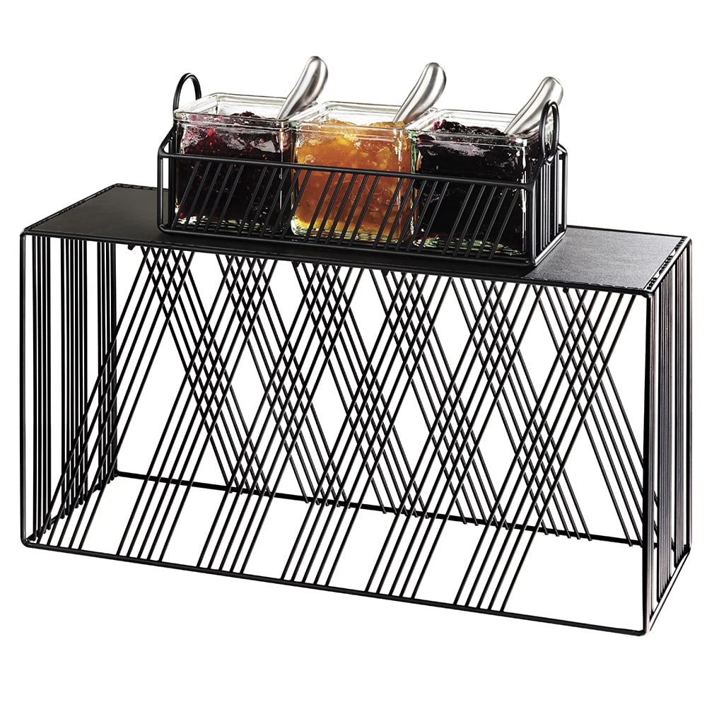 Cal-Mil 4103-11-13 Rectangular Display Riser - 20 1/8" x 7" x 11" - Iron Wire, Black