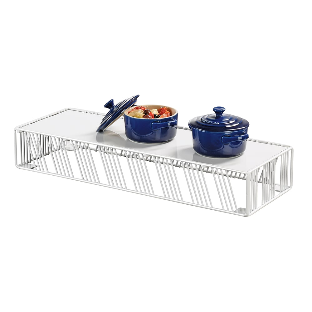 Cal-Mil 4103-3-15 Rectangular Portland Riser - 20 1/4"L x 7"W x 3"H, Steel, White