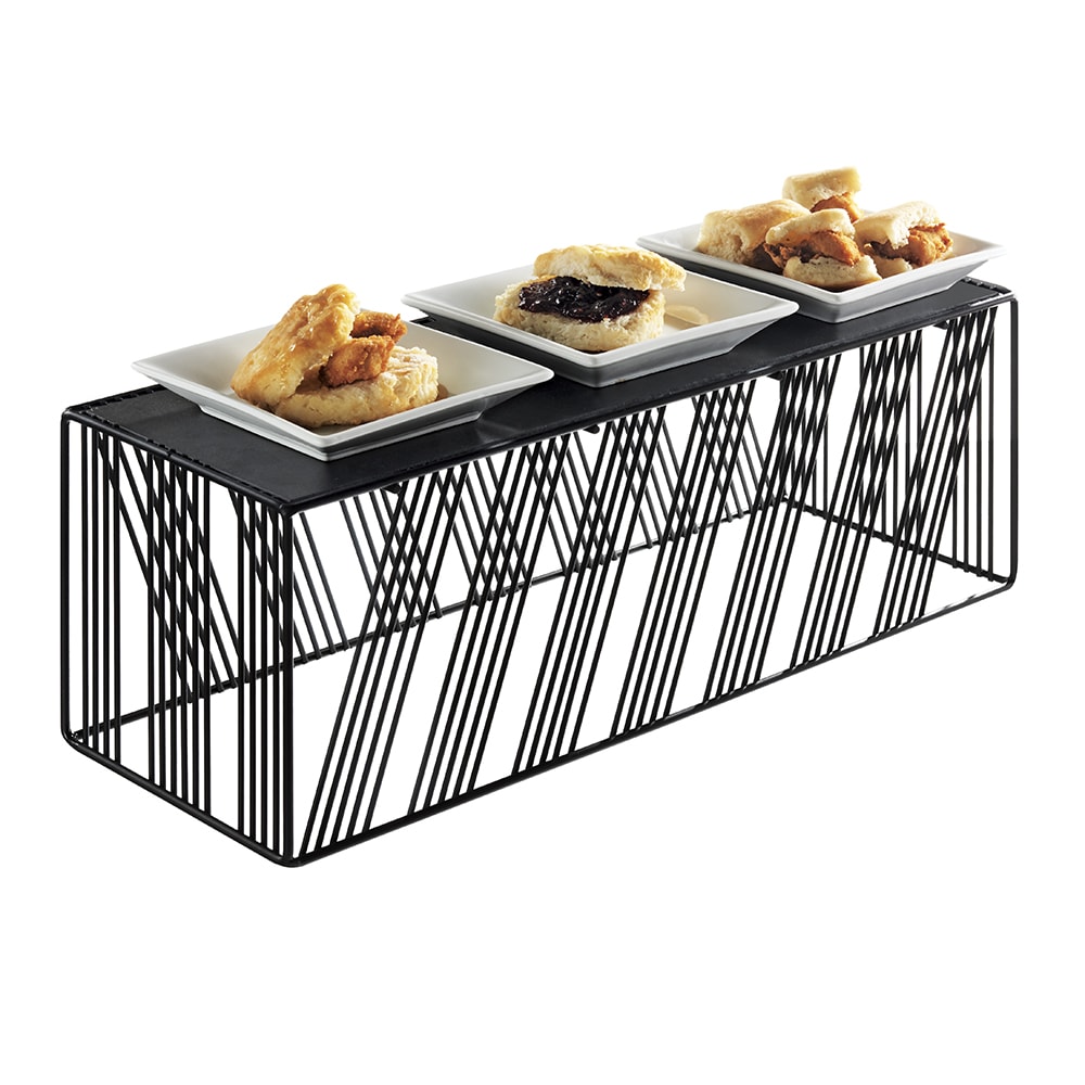 Cal-Mil 4103-7-13 Rectangular Display Riser - 20 1/8" x 7" x 7" - Iron Wire, Black
