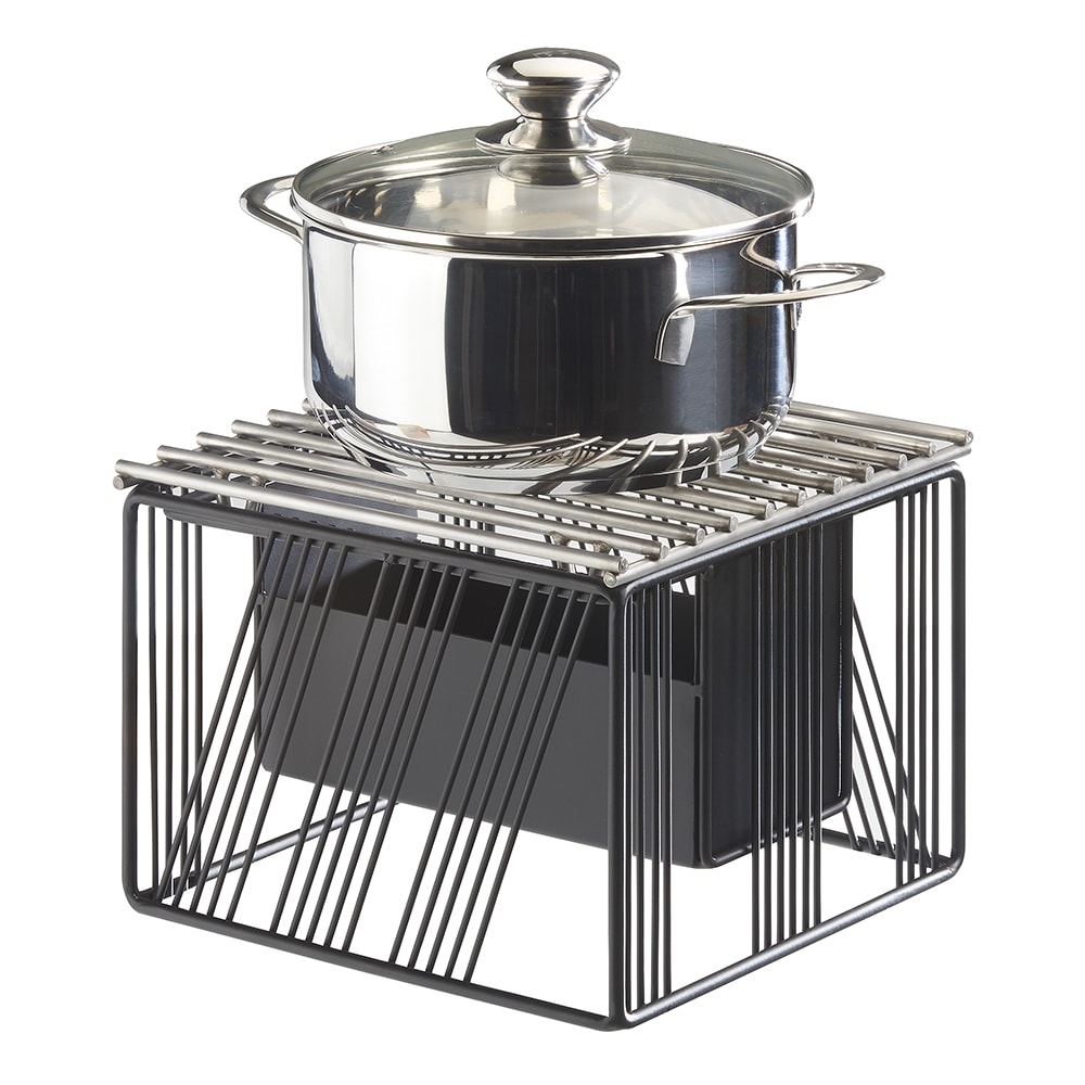 Cal-Mil 4106-13 10" Square Chafer Alternative - 7 1/2"H, Wire, Black