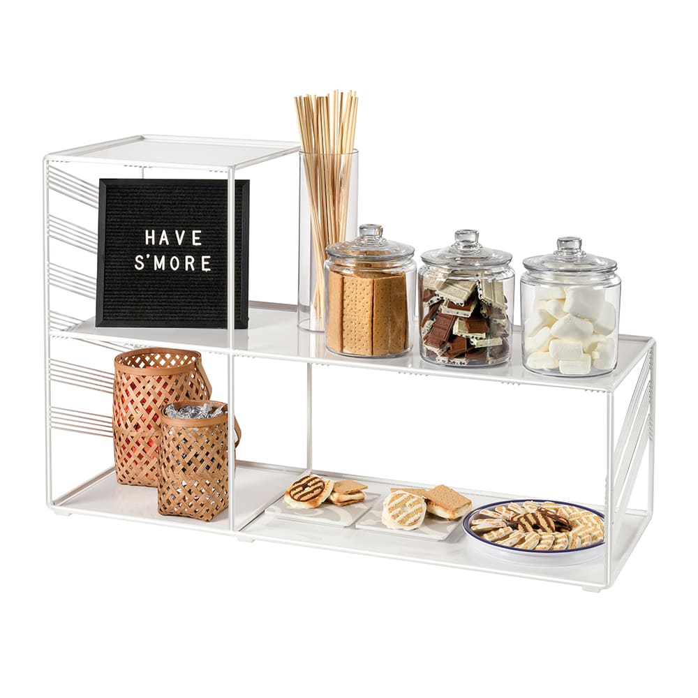 Cal-Mil 4110-15 Display Riser w/ Removable Bread Board - 37 1/2"W x 13 1/2"D x 24"H, Wire, White