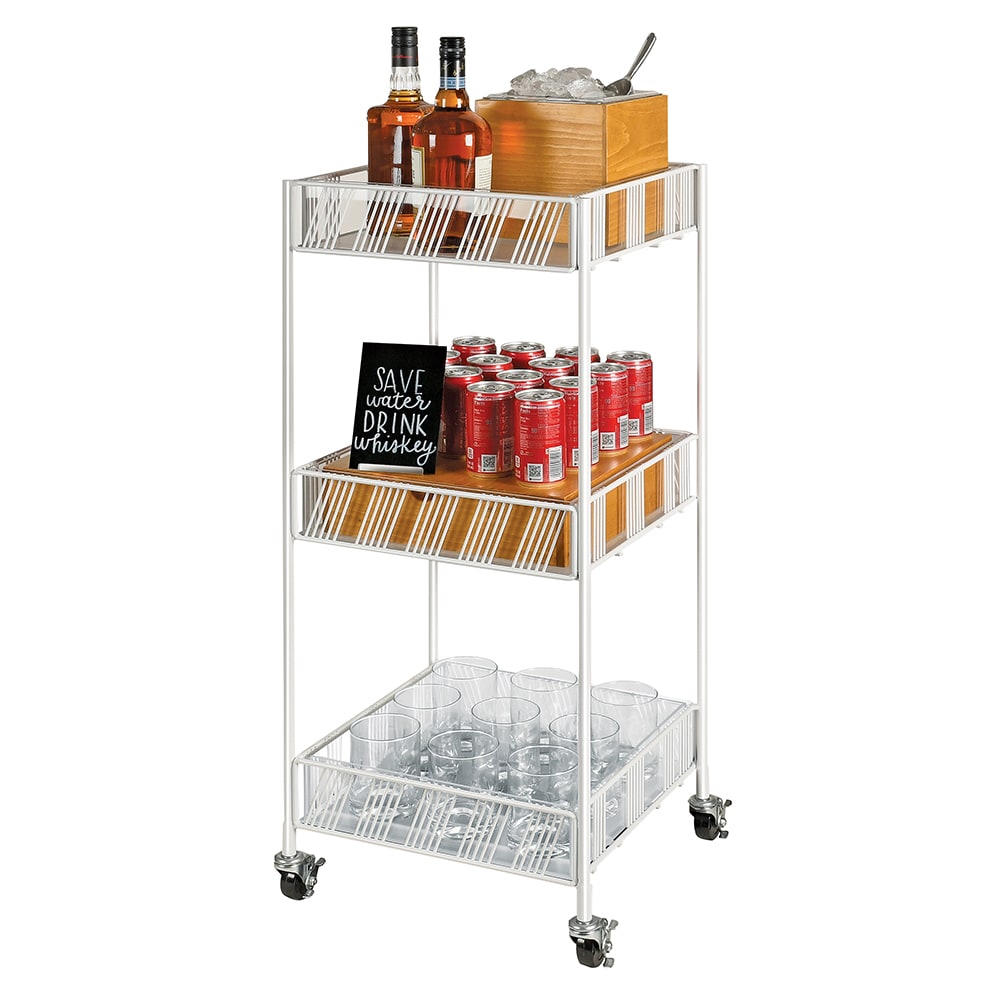 Cal-Mil 4111-15 Merchandiser Cart w/ (3) Shelves - 15"W x 14"D x 35"H, Metal, White
