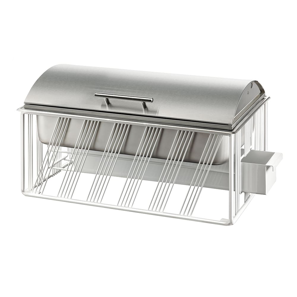 Cal-Mil 4113-15 8 qt Chafer w/ Hinged Lid - 22"W x 13 1/2"D x 12"H, White