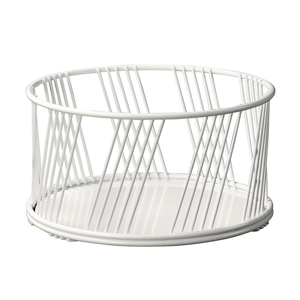 Cal-Mil 4114-10-15 10 1/2" Round Serving Basket - Wire, White
