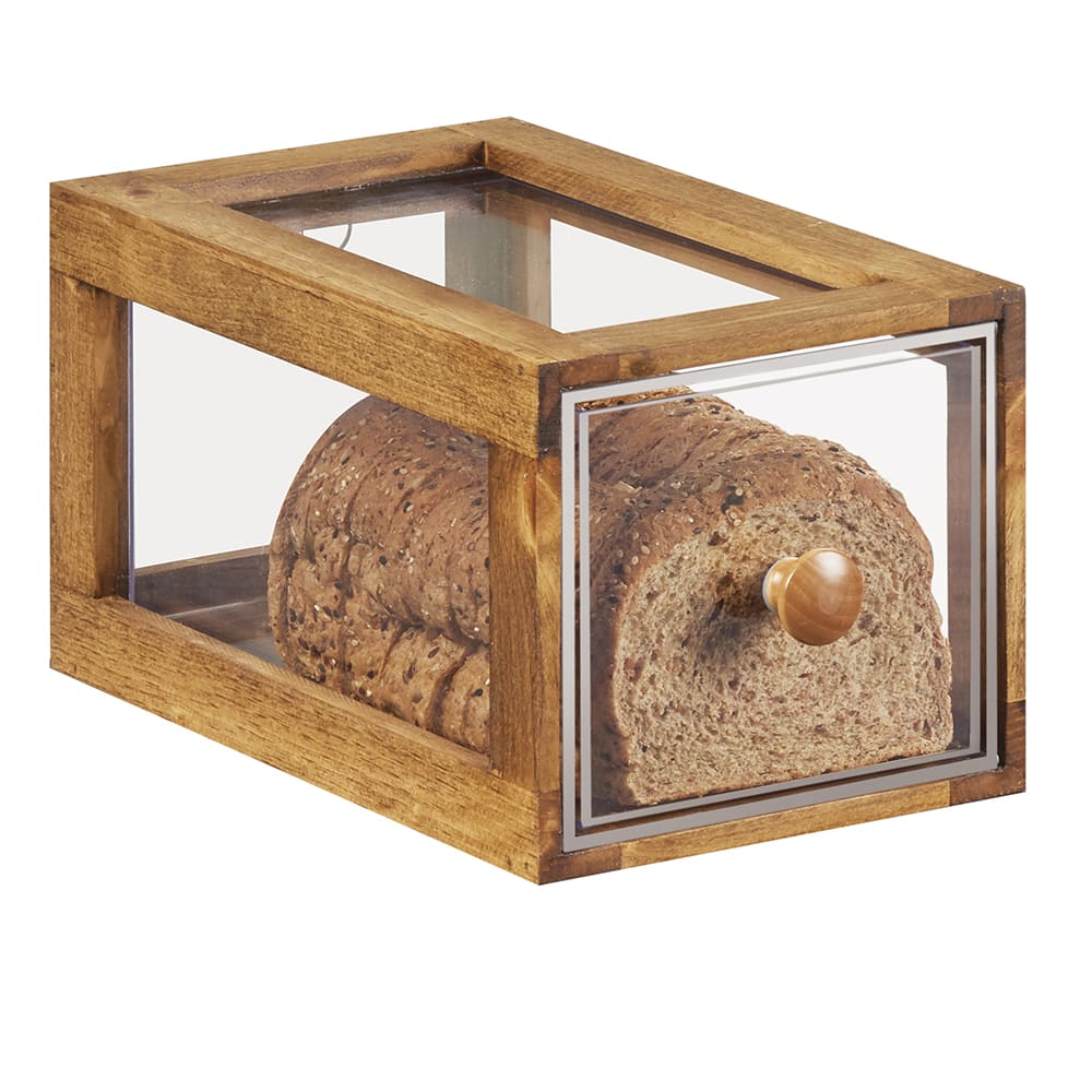 Cal-Mil 4200-1-99 1 Drawer Bread Case - 7 3/8"W x 13"D x 6 3/4"H, Plastic Case, Rustic Pine Frame