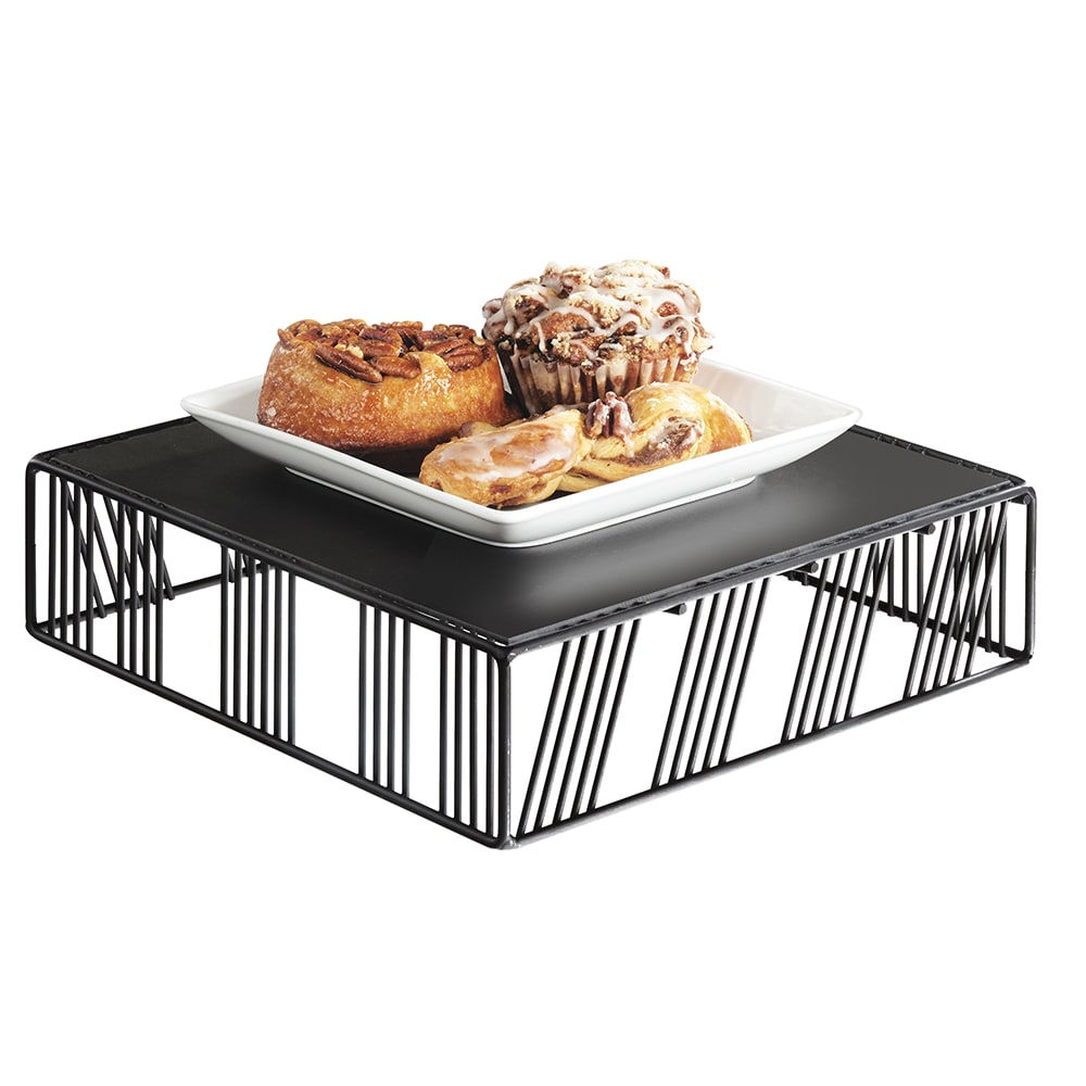 Cal-Mil 432-3-13 12" Square Display Riser - 3 1/4"H, Wire, Black