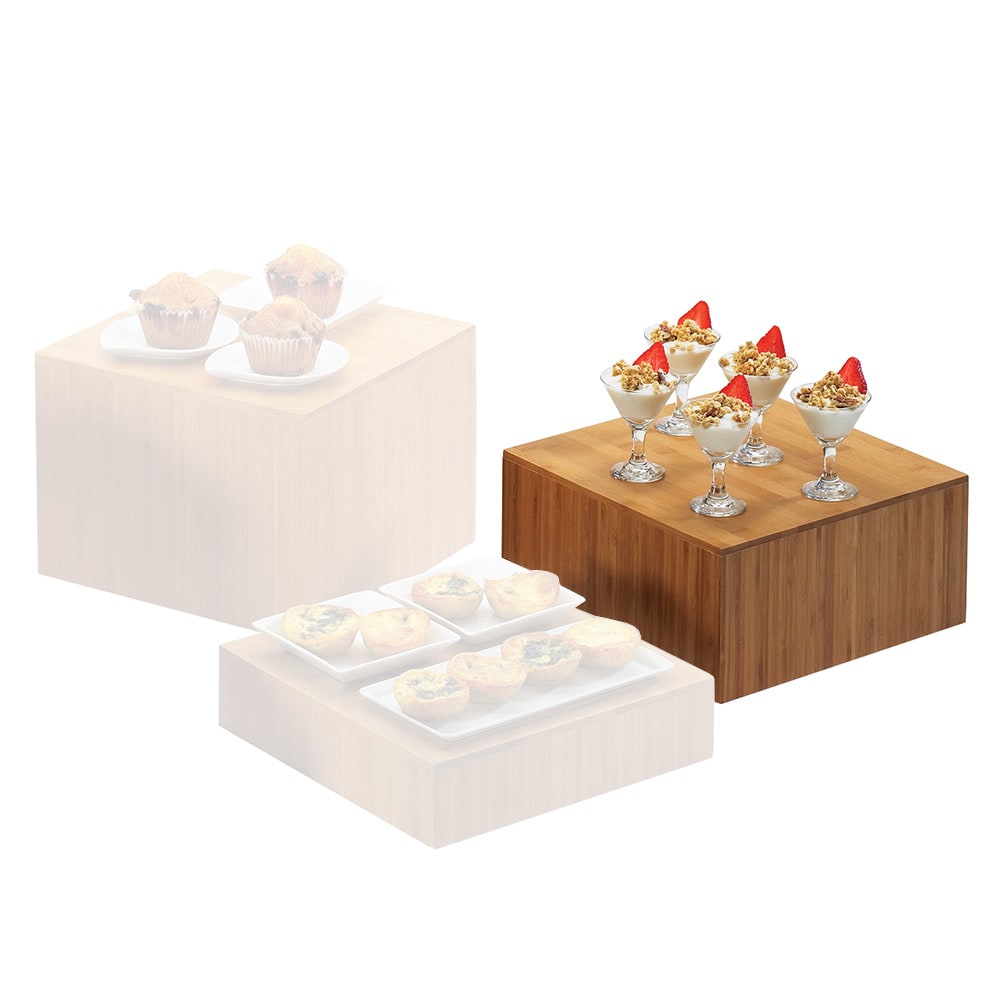 Cal-Mil 432-6-60 12" Square Bamboo Cube Riser, 6" High