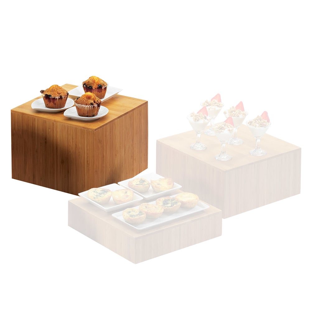 Cal-Mil 432-9-60 12" Square Bamboo Cube Riser, 9" High