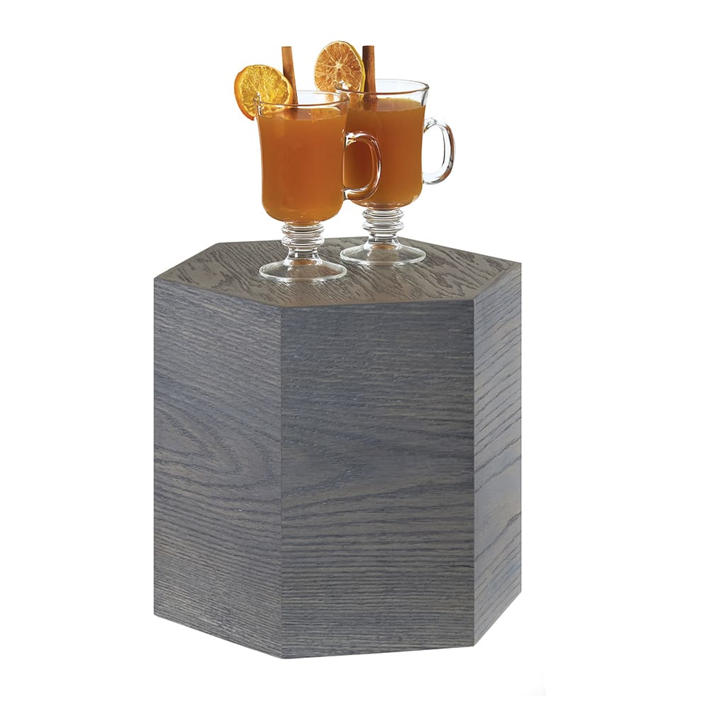 Cal-Mil 435-11-83 Hexagon Display Riser - 12"D x 11"H, Oak Wood, Gray