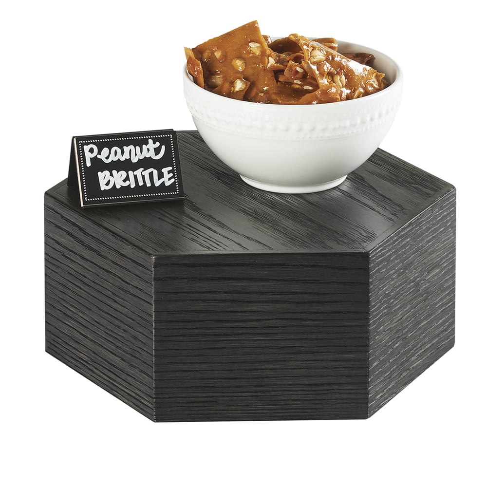Cal-Mil 435-5-87 12" Hexagon Display Riser - 5"H, Oak, Black
