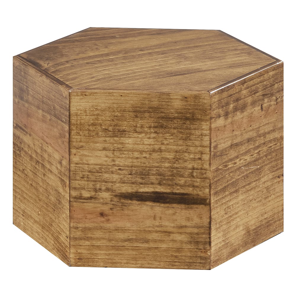 Cal-Mil 435-8-99 Hexagon Display Riser - 12"D x 8"H, Rustic Pine