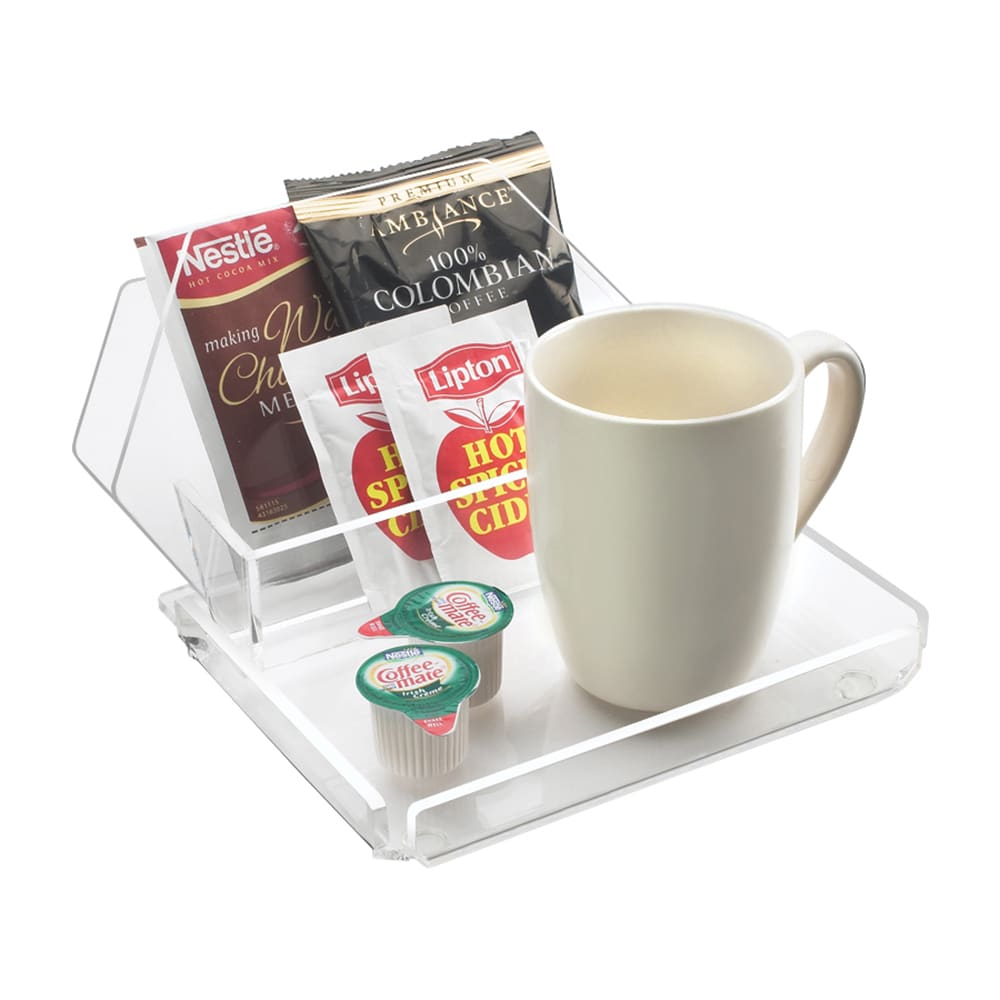 Cal-Mil 490-12 Coffee Amenity Tray - 9 1/2" x 7 1/2", Acrylic, Clear