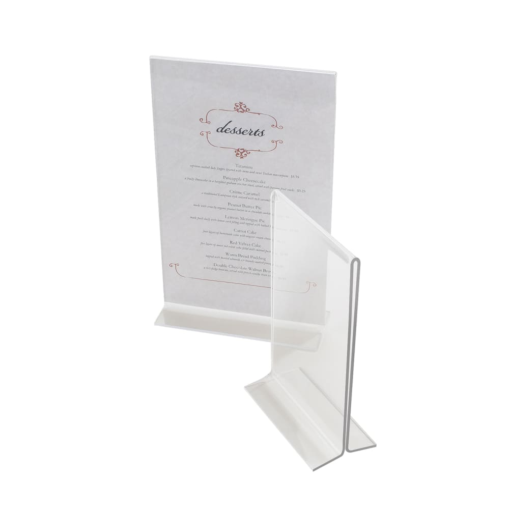 Cal-Mil 512 Tabletop Menu Card Holder - 4" x 6", Acrylic, Clear