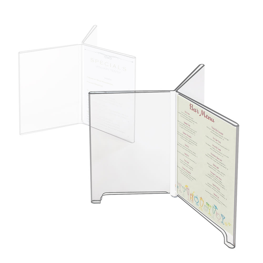 Cal-Mil 576 Six-Sided Tabletop Menu Card Holder - 4" x 6", Footed, Acrylic