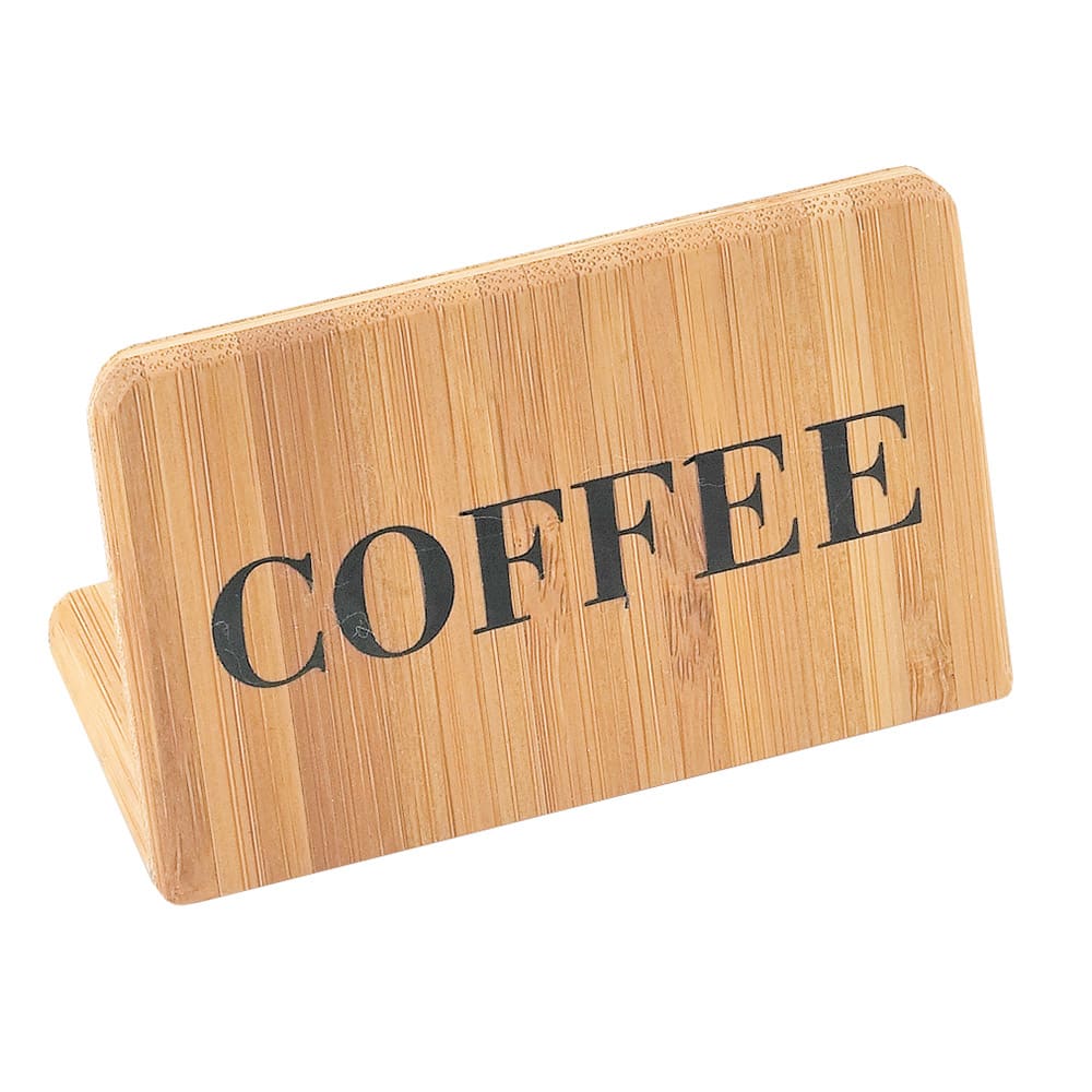 Cal-Mil 606-2 "Decaf" Table Sign - 2" x 3", Bamboo