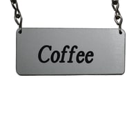 Cal-Mil 618-1 Hanging "Coffee" Sign w/ 24" Chain for Coffee Urns, Silver thumbnail 2