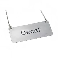 Cal-Mil 618-2 Hanging "Decaf" Sign w/ 24" Chain for Coffee Urns, Silver thumbnail 2