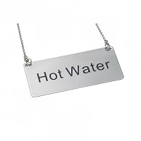 Cal-Mil 618-3 Hanging "Hot Water" Sign w/ 24" Chain for Coffee Urns, Silver thumbnail 4