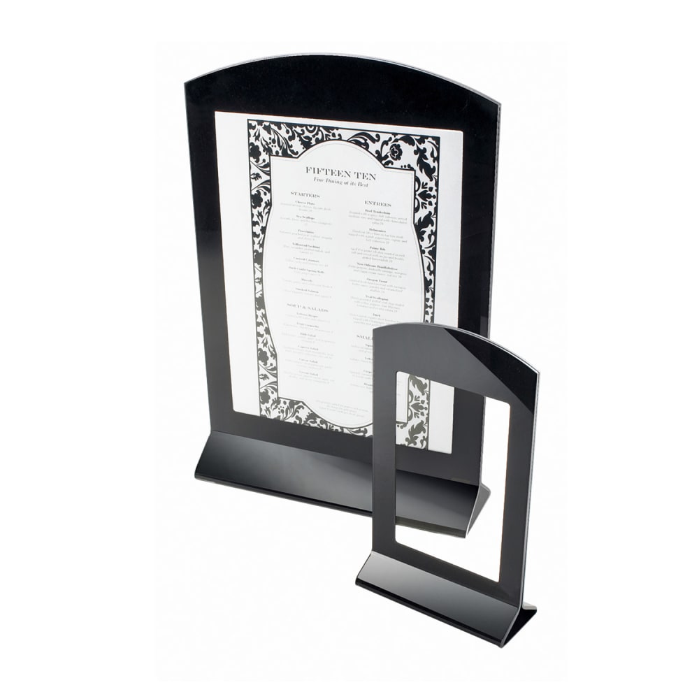 Cal-Mil 654 Tabletop Menu Card Holder - 4" x 6", Acrylic, Black