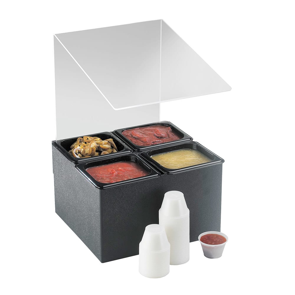 Cal-Mil 658 Dipper Style Condiment Dispenser w/ (4) Compartments, Black