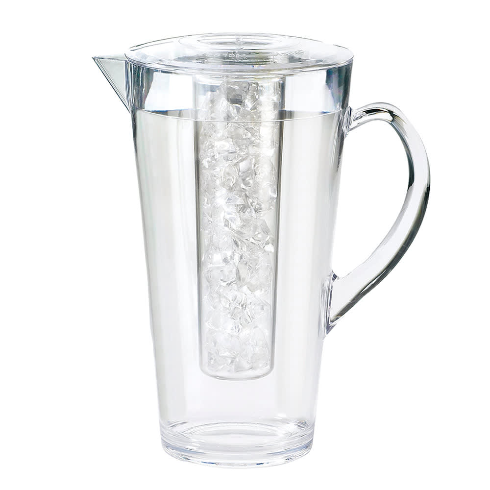Cal-Mil 682-ICE 67 3/5 oz Plastic Pitcher w/ Ice Chamber, Clear