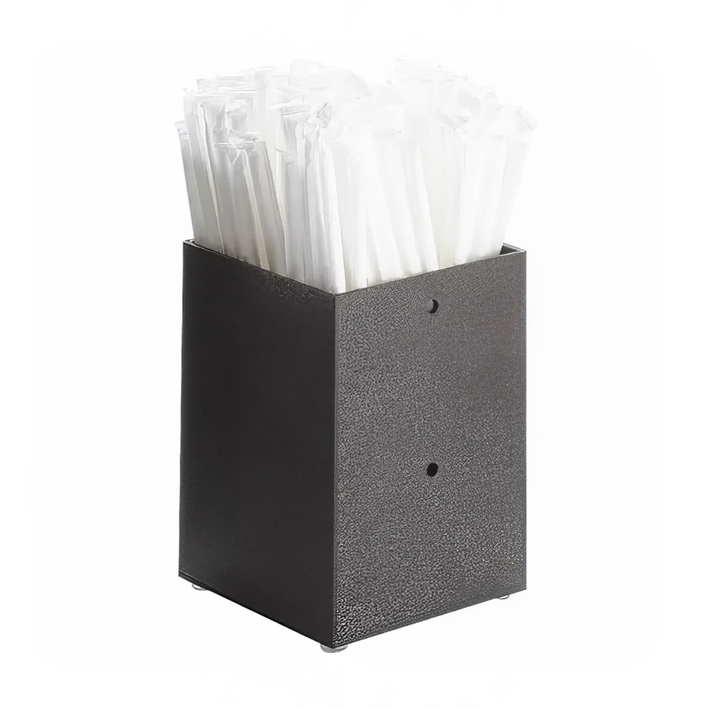 Cal-Mil 787-13 1 Compartment Straw Holder - 4 1/4" x 4 1/4" x 6", Clear