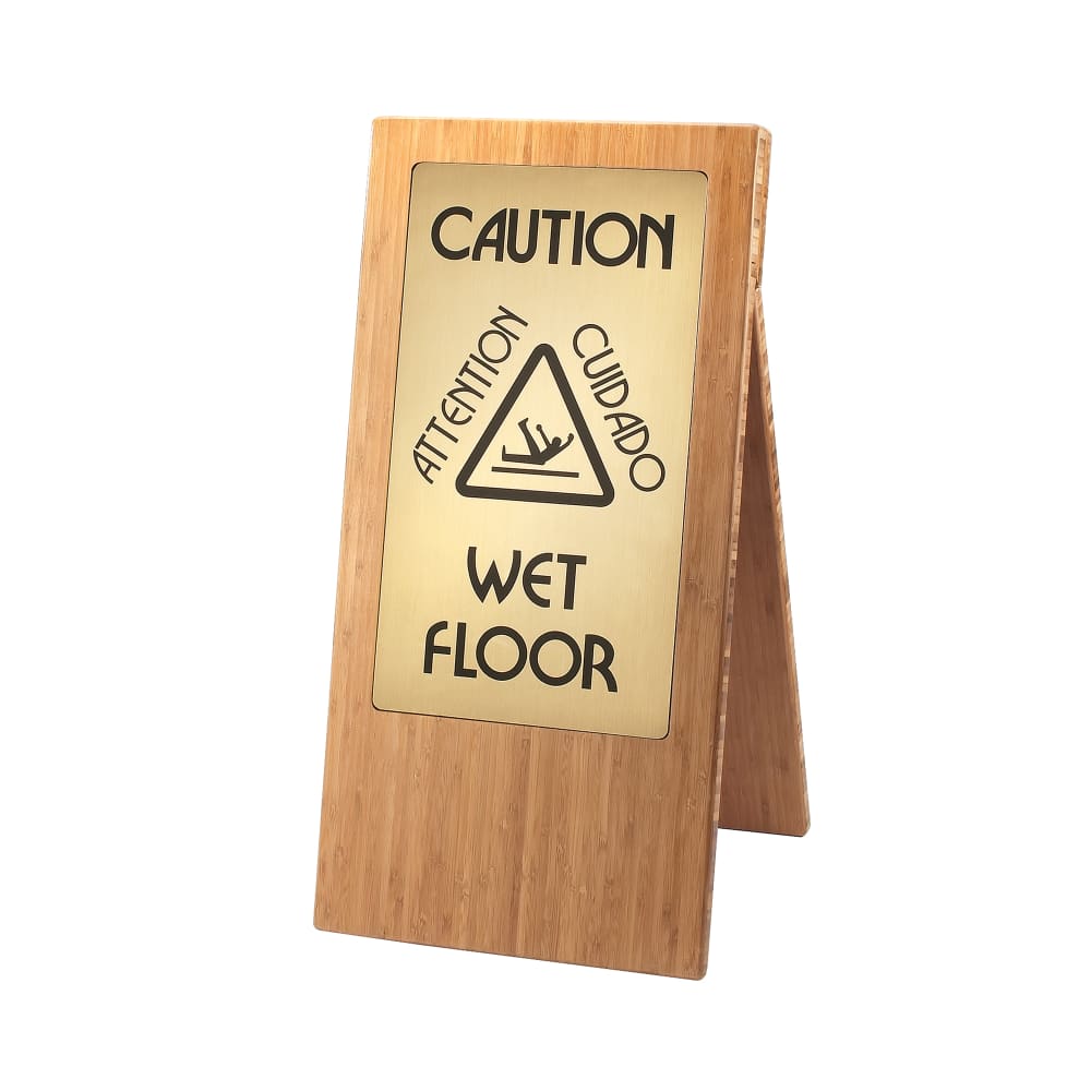 Cal-Mil 852-60 Bamboo Wet Floor Sign, 12 x 17 1/2 x 22", BPA Free