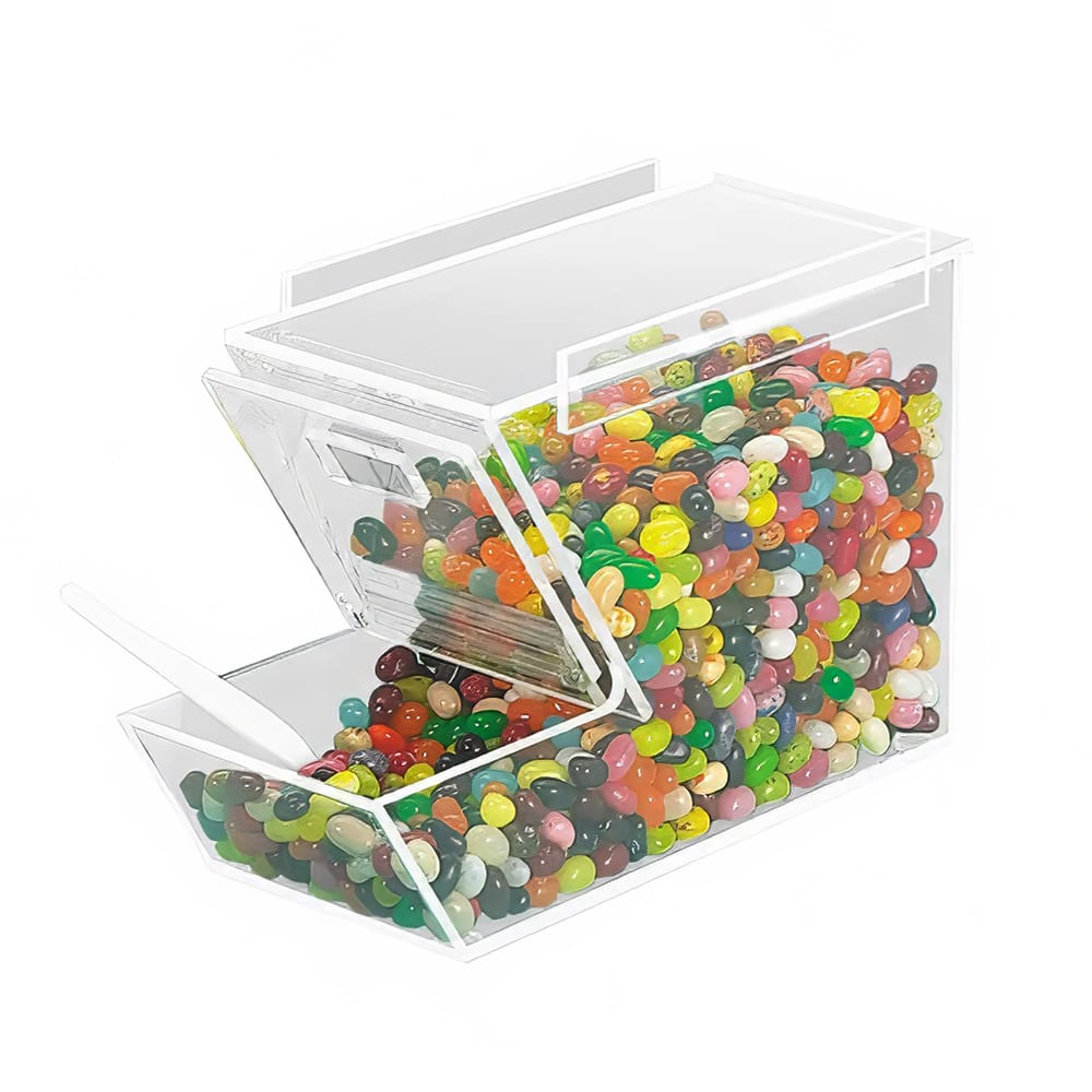 Cal-Mil 927 Countertop Acrylic Topping Bin, 4" x 11" x 7", Magnetic Lid