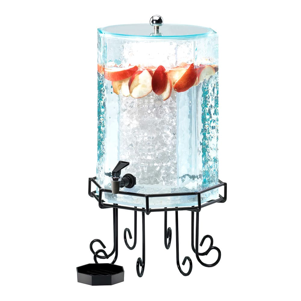 Cal-Mil 932-2 2 gal Beverage Dispenser w/ Ice Tube - Plastic Container, Black Base