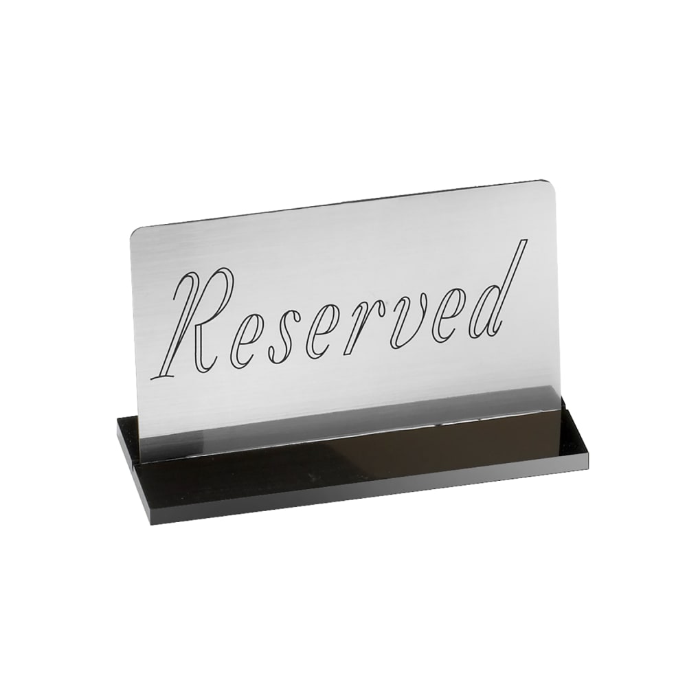 Cal-Mil 956-10 "Reserved" Table Sign - 3" x 5", Silver