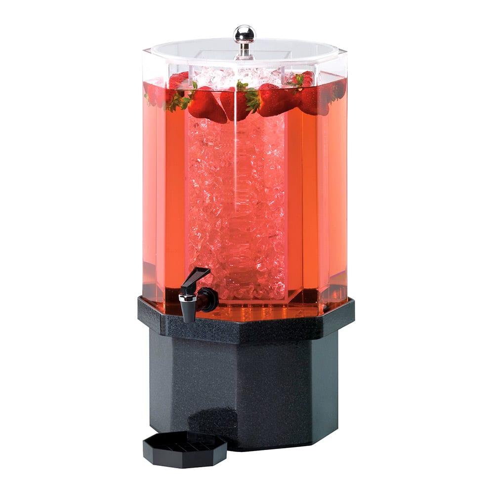 Cal-Mil 972-2-17 2 gal Beverage Dispenser w/ Ice Tube - Plastic Container, Black Base