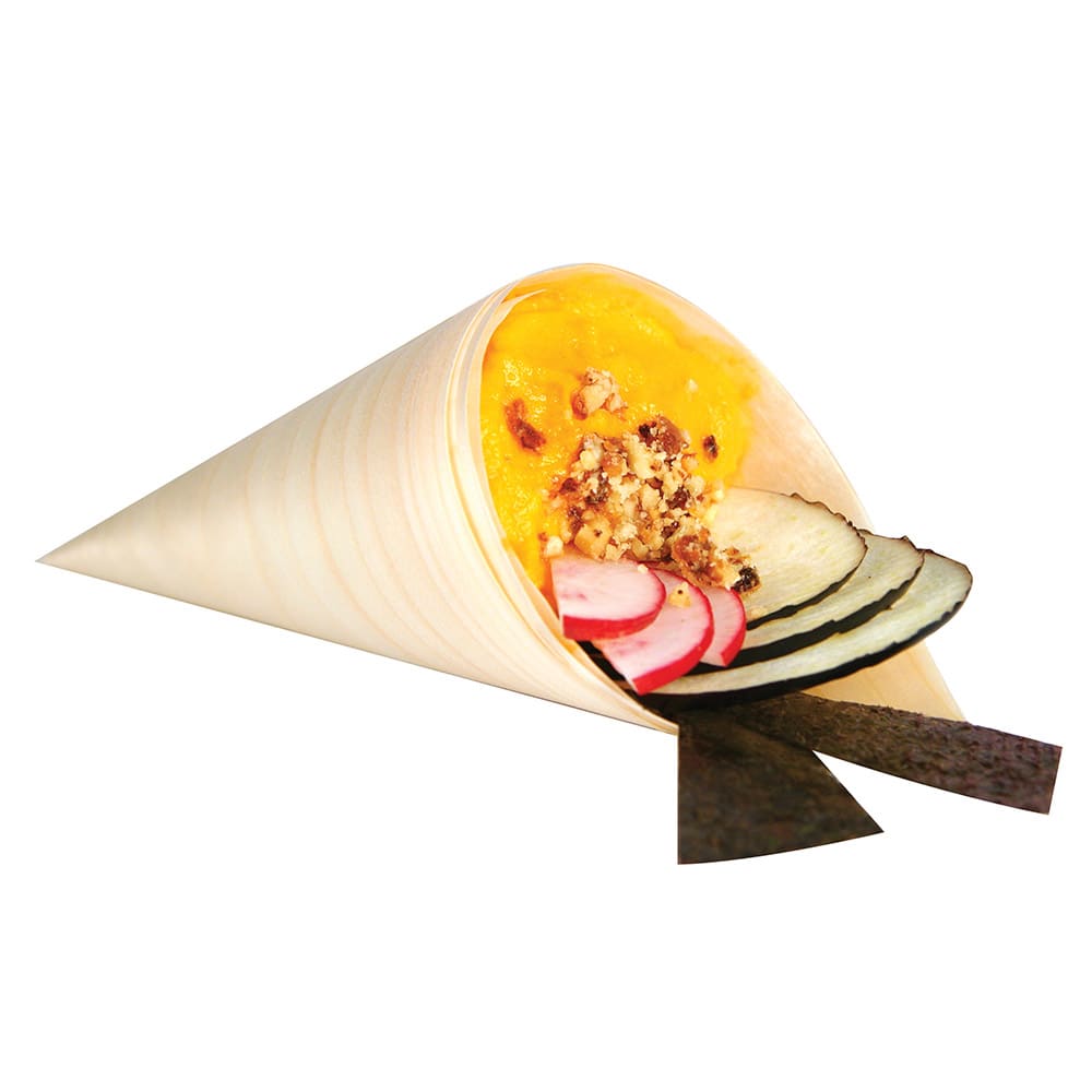 Cal-Mil CH107 Gourmet Display Serving Cone - Woodgrain