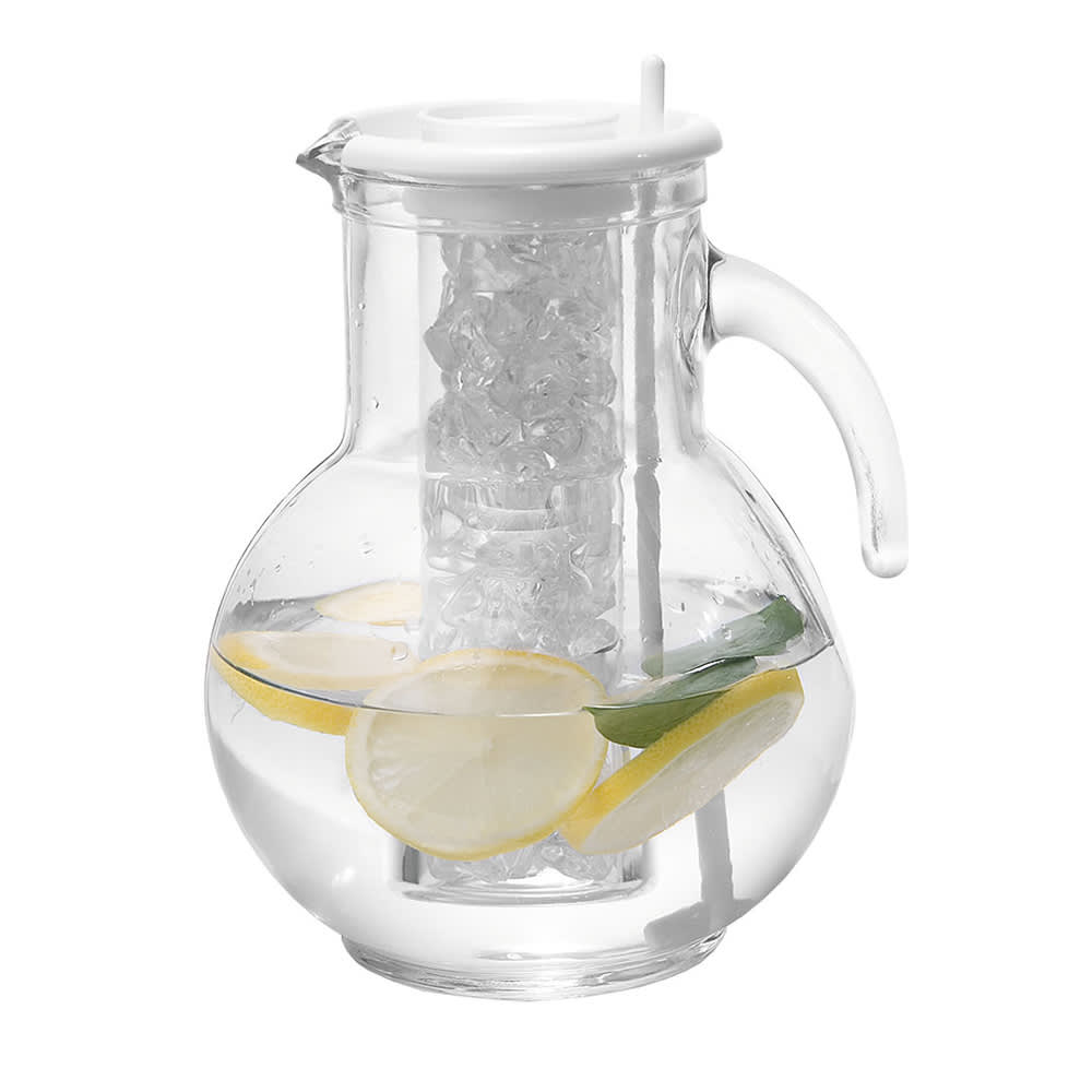 Cal-Mil JC100 64 oz Glass Pitcher w/ Ice Chamber, Clear