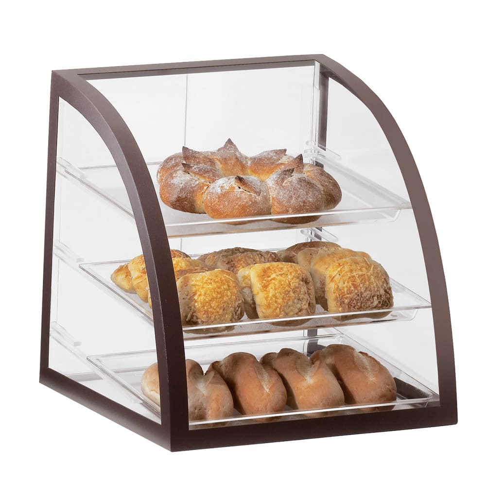 Cal-Mil P255-48 Countertop Display Case w/ Rear Door & Euro Front, Brown Frame