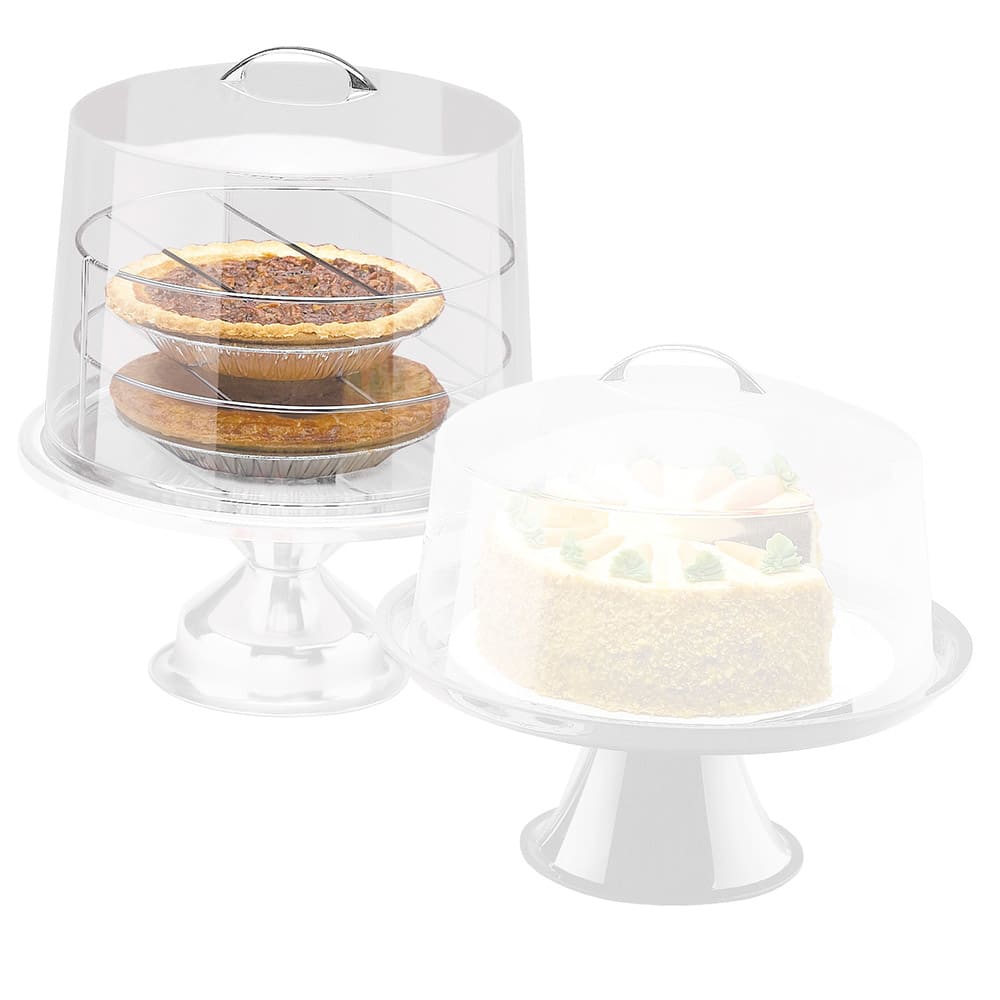 Cal-Mil P311 12" Round Clear Acrylic Pie Cover w/ Flat Top, 9" High