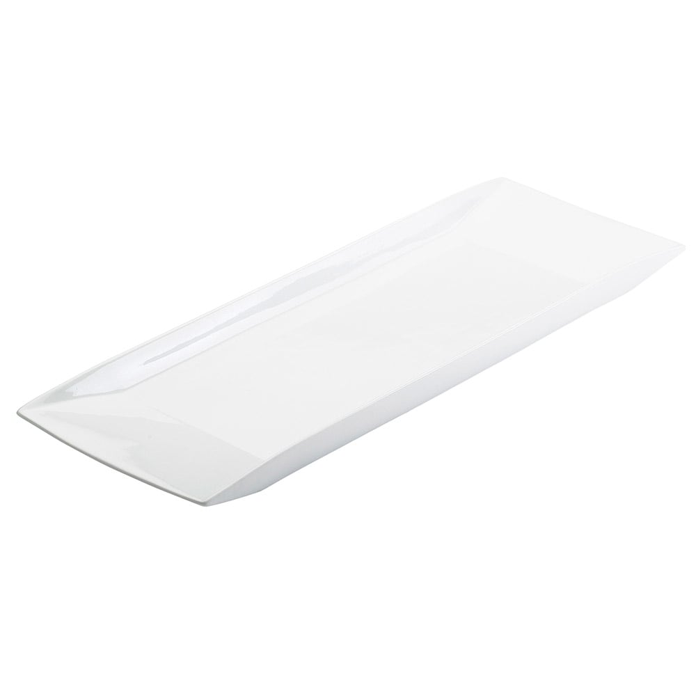 Cal-Mil SR152 23" x 7" Rectangular Sierra Platter - Melamine, White